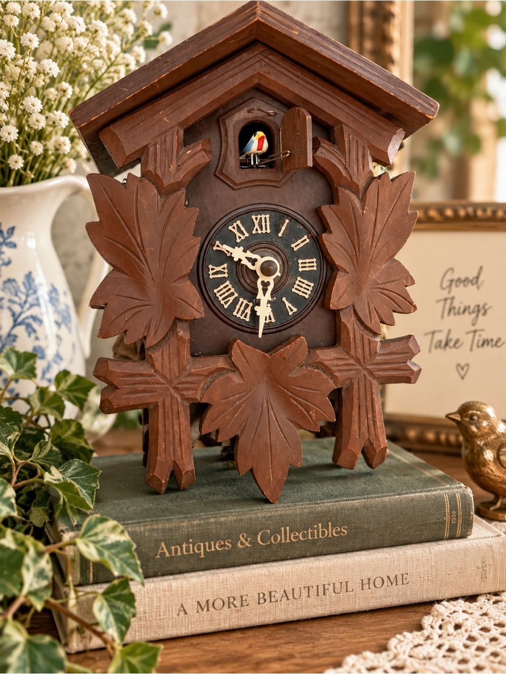 Vintage West German Black Forest Cuckoo Clock - No Weights As Is Project Piece